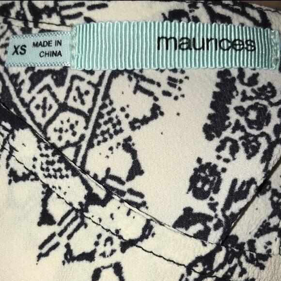 Maurices mini slip dress Crochet hem black & cream sleeveless Women's size XS - Picture 4 of 8